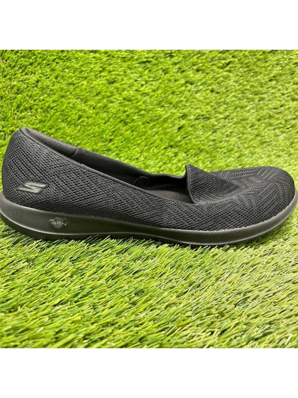 Skechers Go Walk Lite Sweet Gal Womens Size 7.5 Black Casual Slip On Flats Shoes